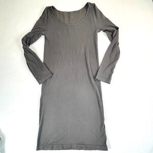 M. Rena Gray Seamless Long Sleeve Scoop Neck Slip Dress Style 52158 One Size USA